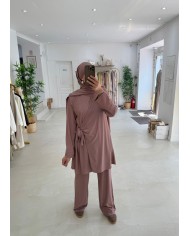 Burkini noeud vieux rose