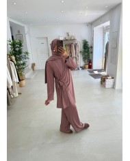 Burkini noeud vieux rose