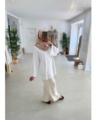 New  tee shirt long blanc