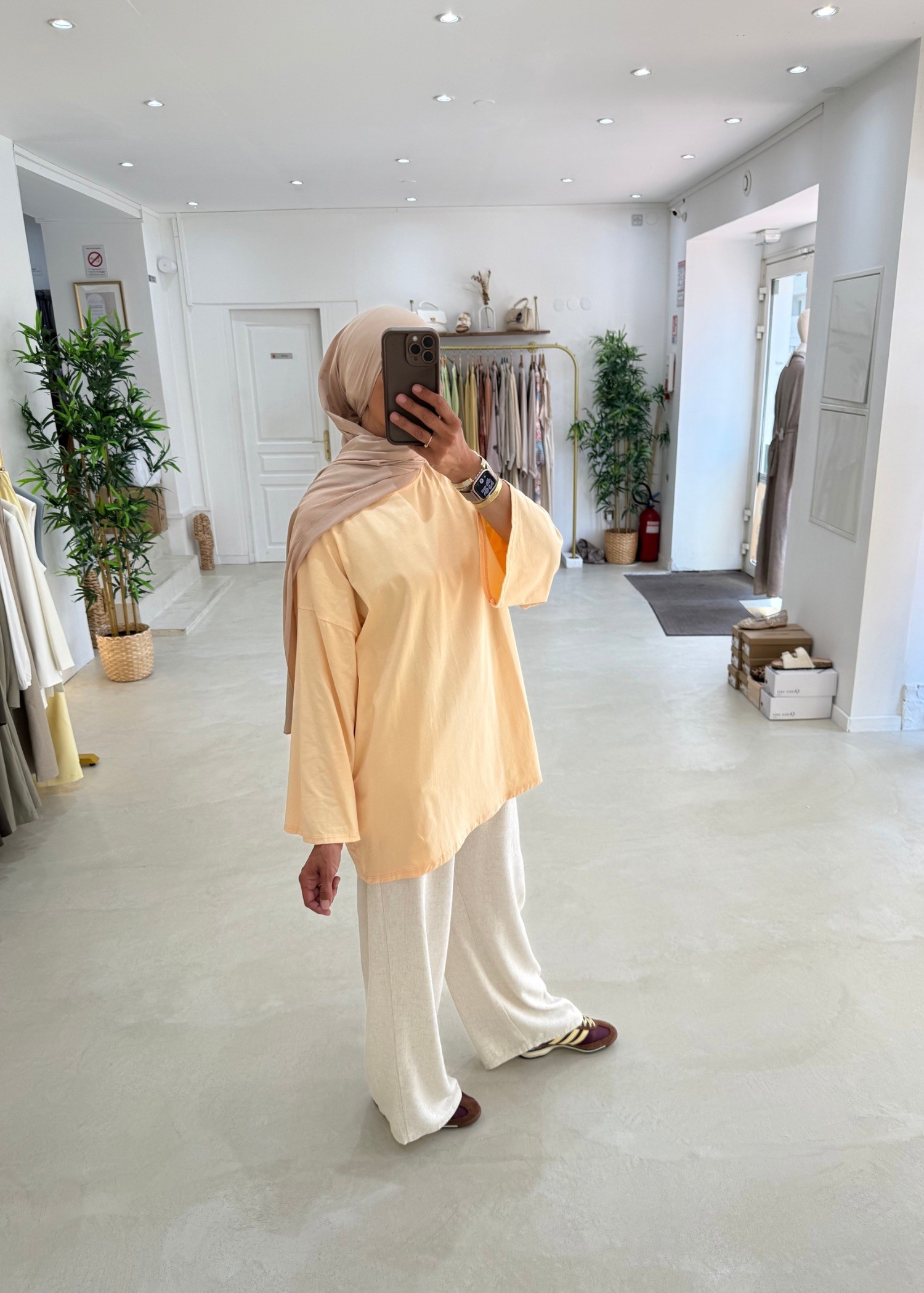 New tee shirt long pêche