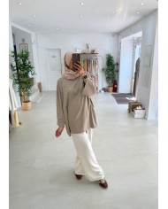 New tee shirt long taupe