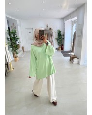 New tee shirt long vert menthe