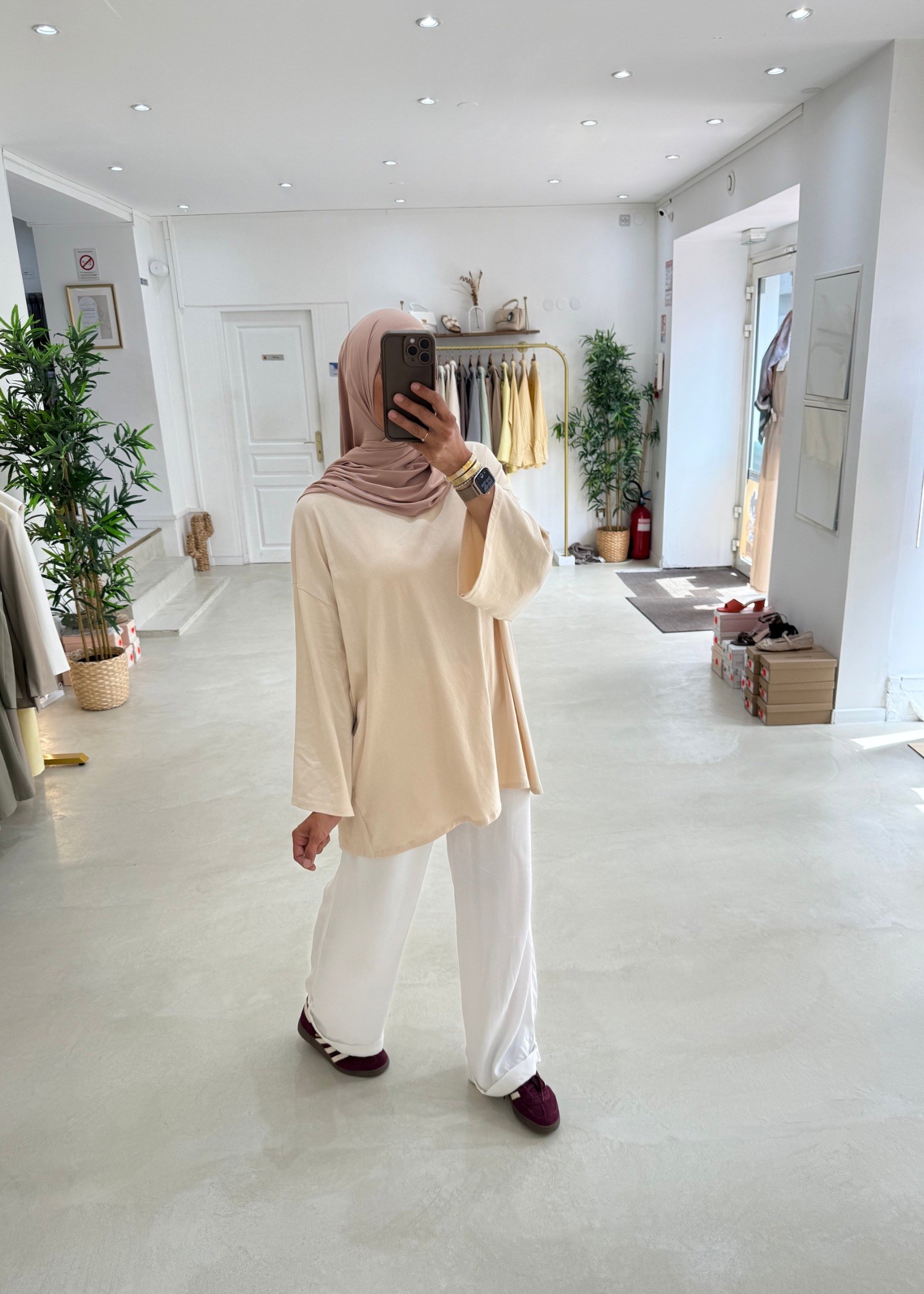 New tee shirt long beige