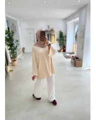 New tee shirt long taupe