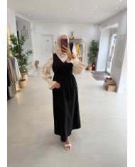 Jupe gaz de coton beige