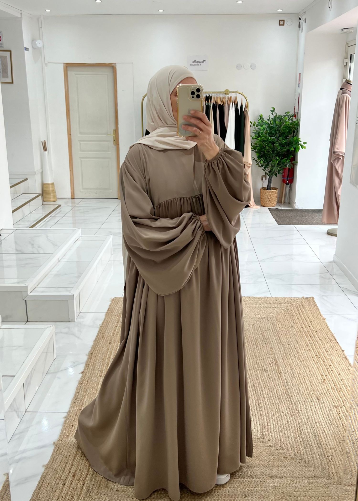 Abaya ballon taupe