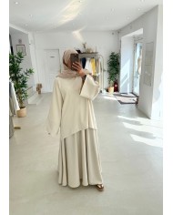 Ensemble Korean jupe crème