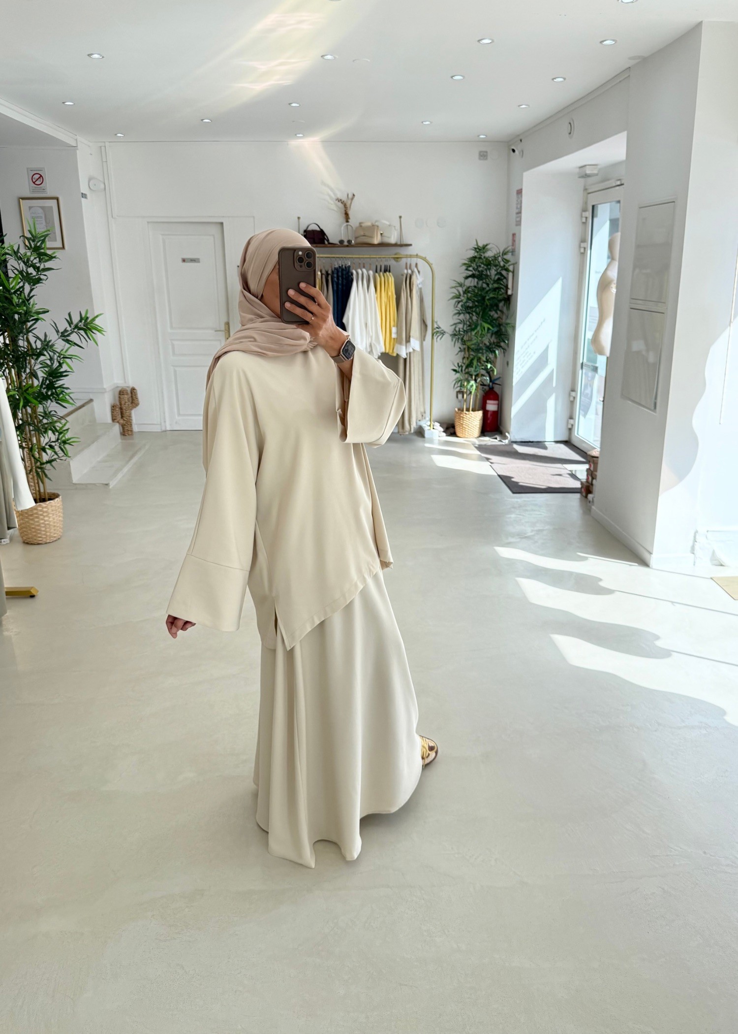 Ensemble Korean jupe crème