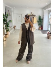 Blazer Callie sans manches Chocolat