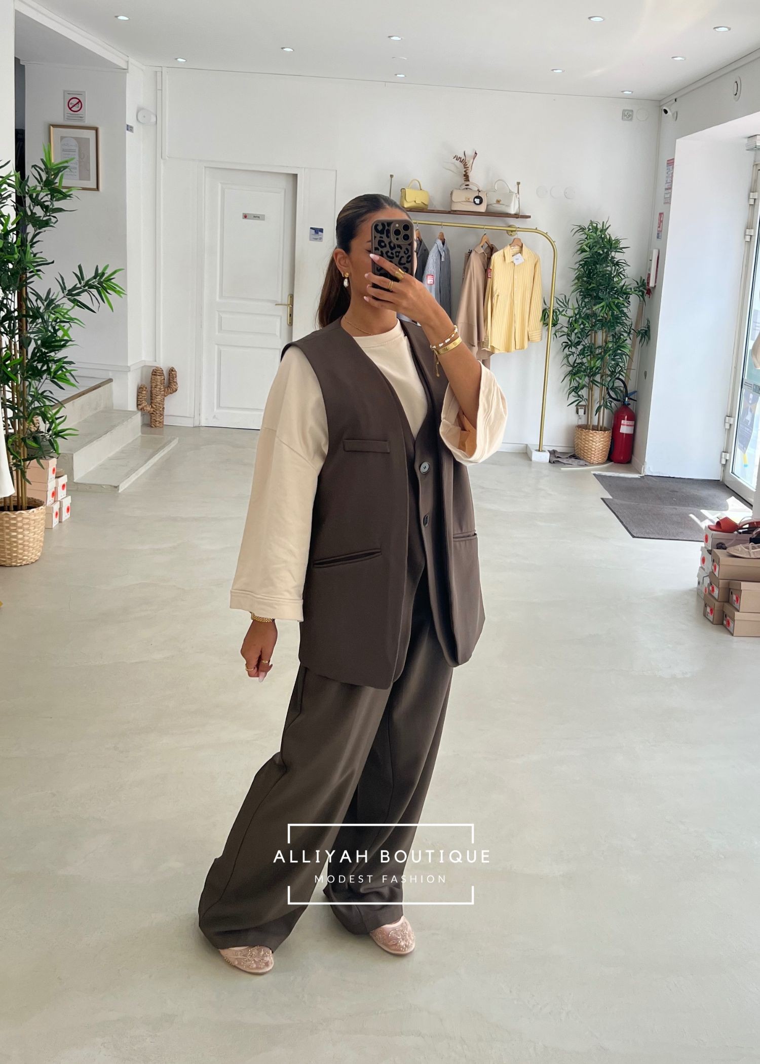 Blazer Callie sans manches Chocolat