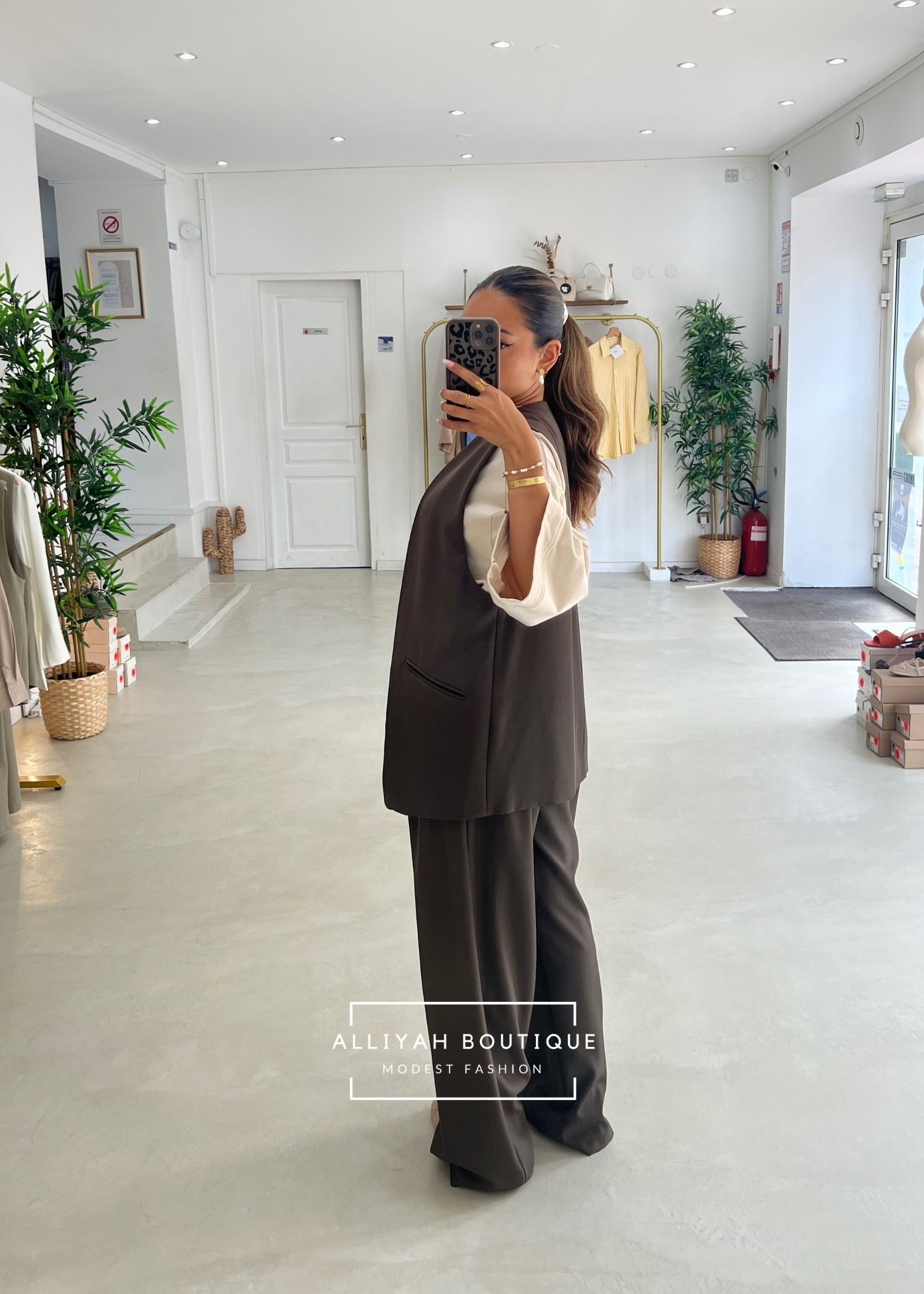 Blazer Callie sans manches Chocolat