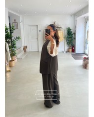 Blazer Callie sans manches Chocolat