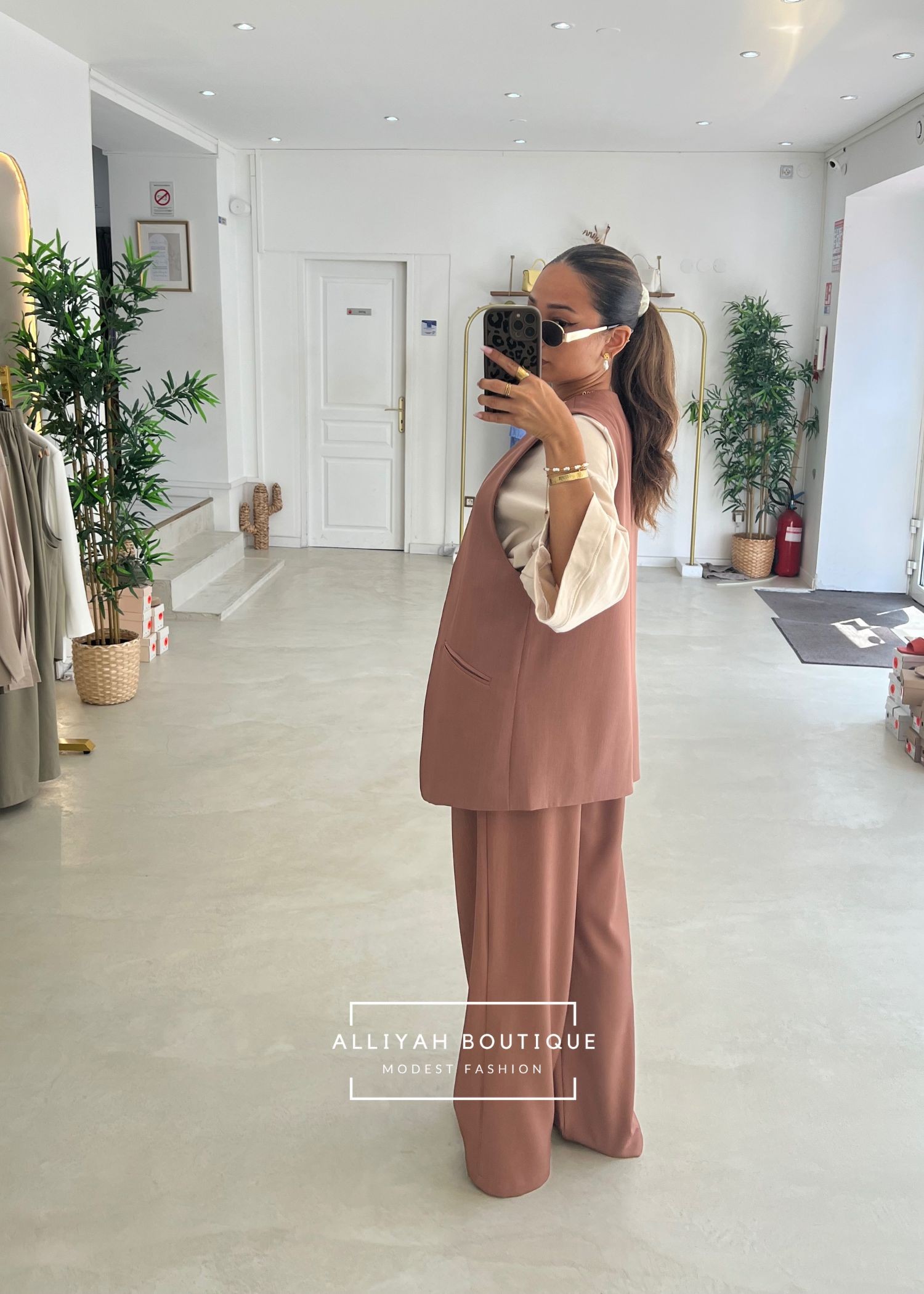 Blazer Callie sans manches terracota