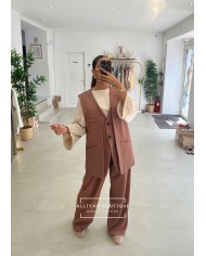 Blazer Callie sans manches terracota