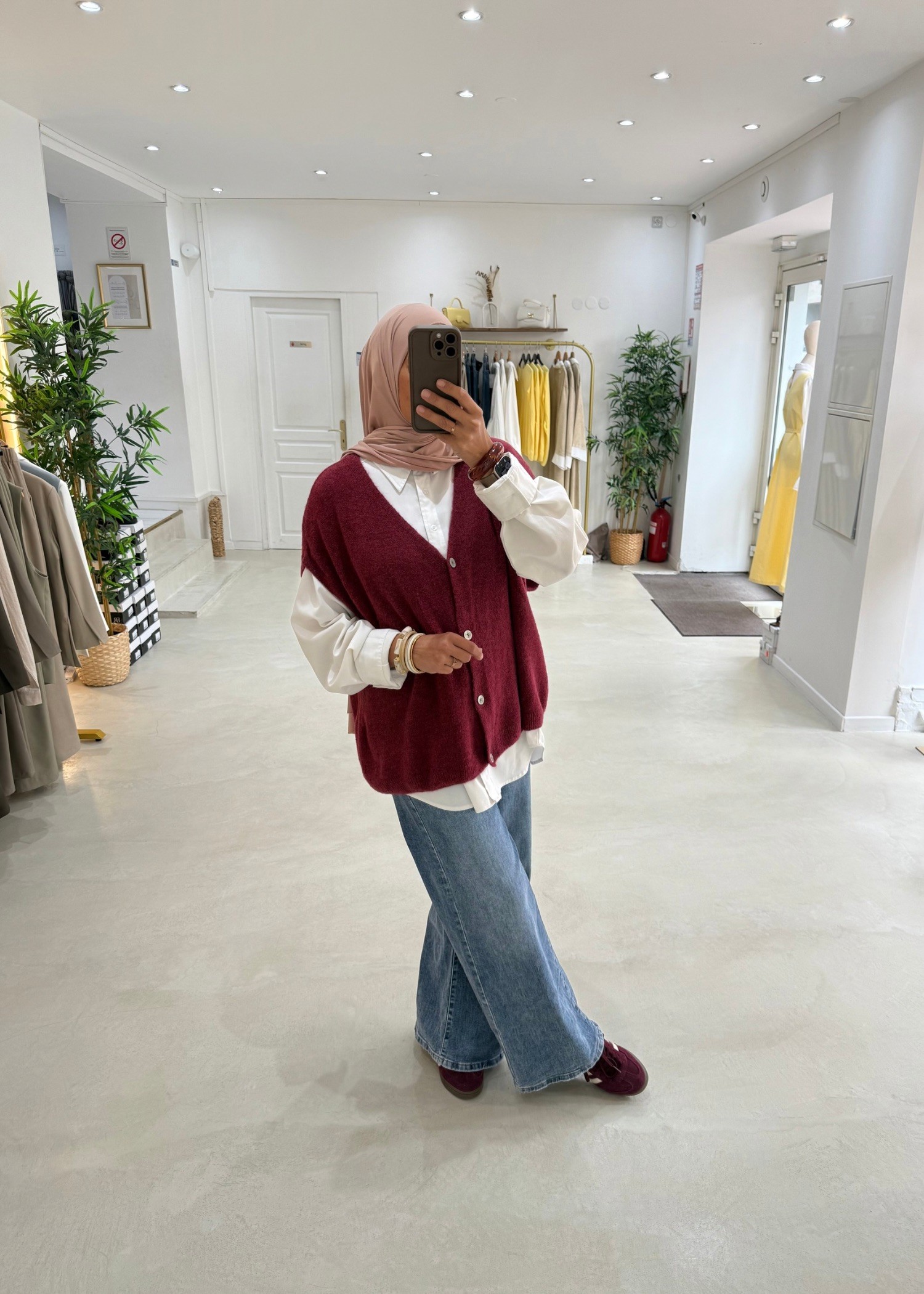 Gilet oversize sans manche Bordeaux Gilet oversize sans manche Bordeaux