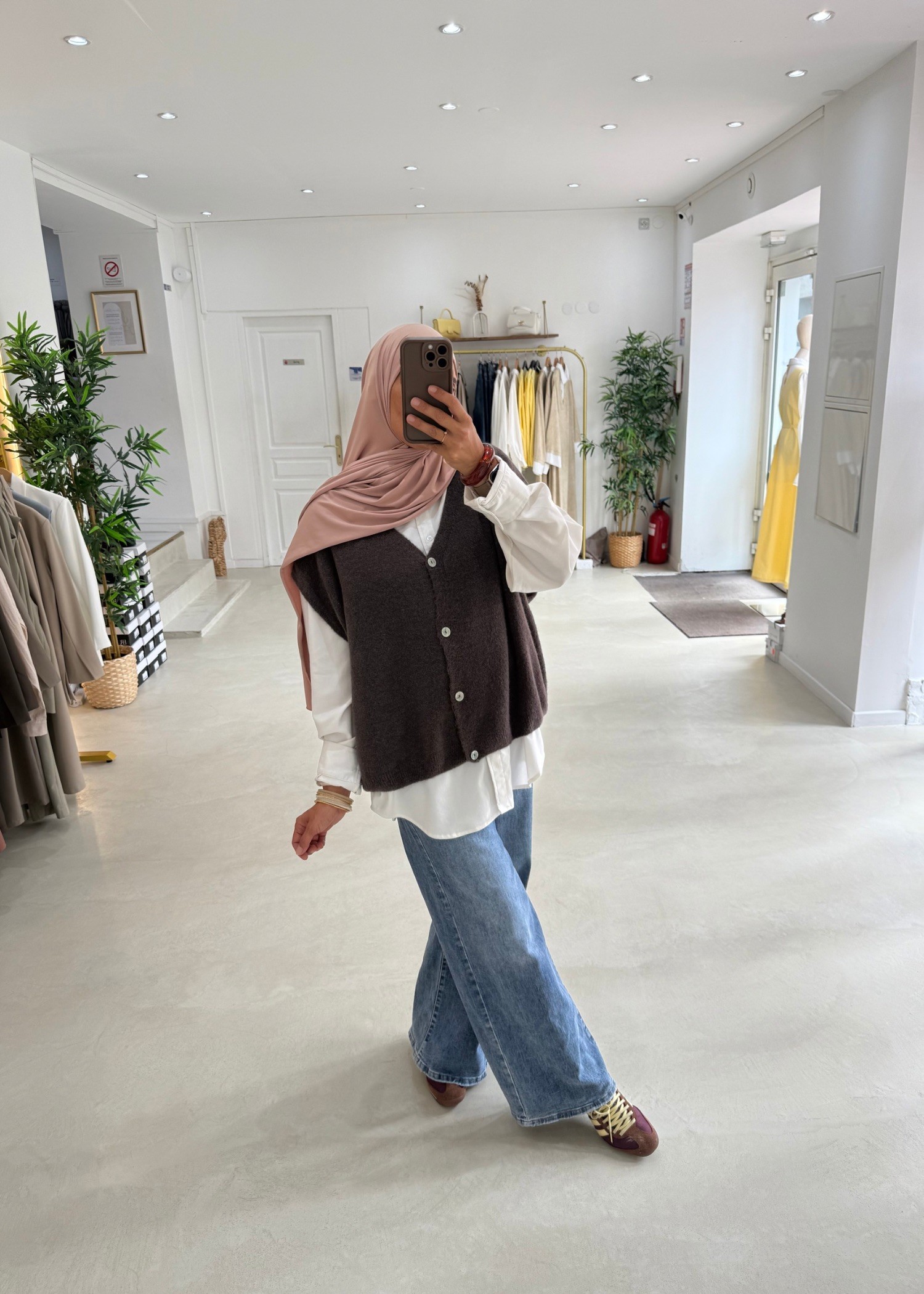 Gilet oversize sans manches Chocolat Gilet oversize sans manches Chocolat