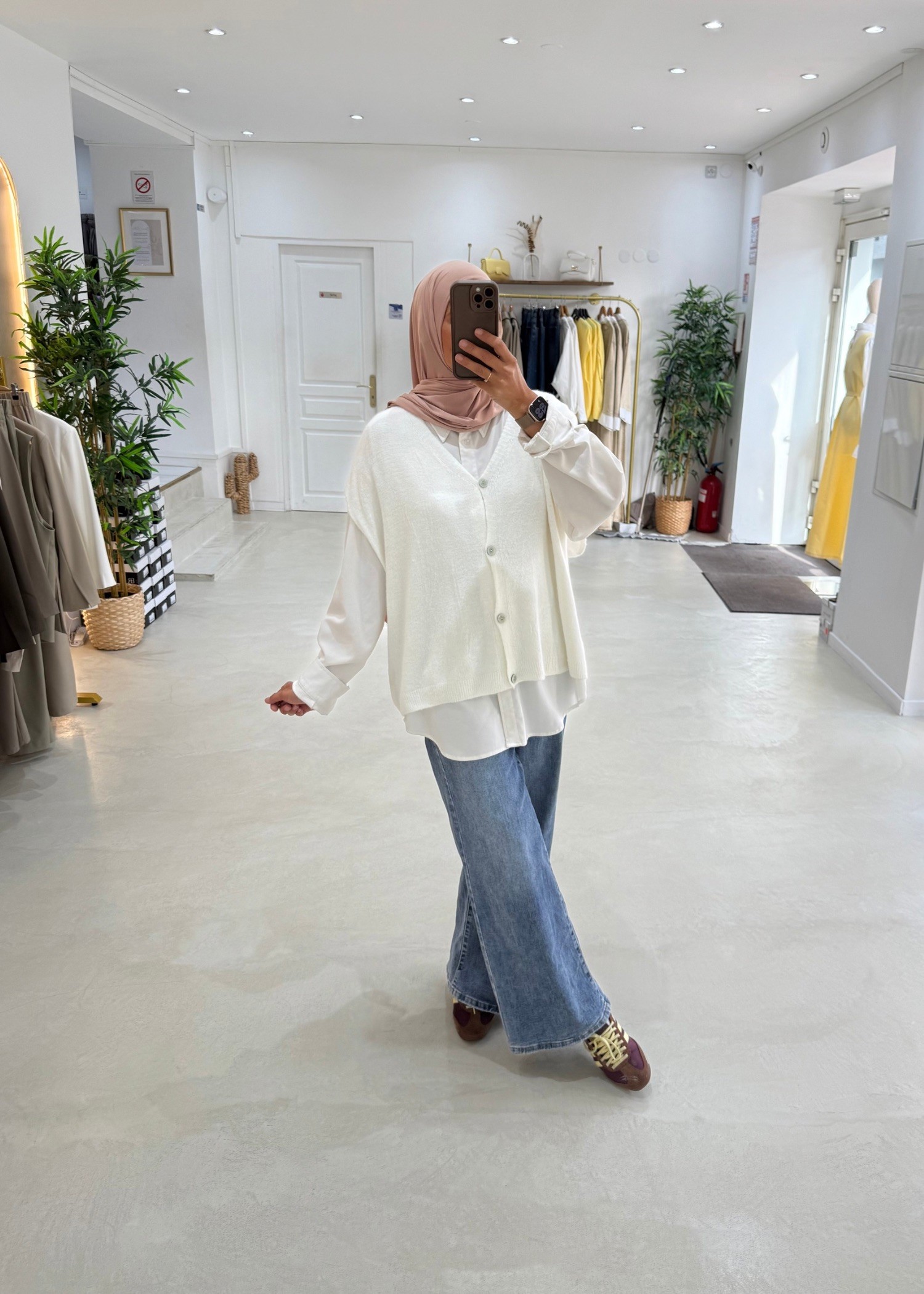 Gilet oversize sans manches Blanc Gilet oversize sans manches Blanc