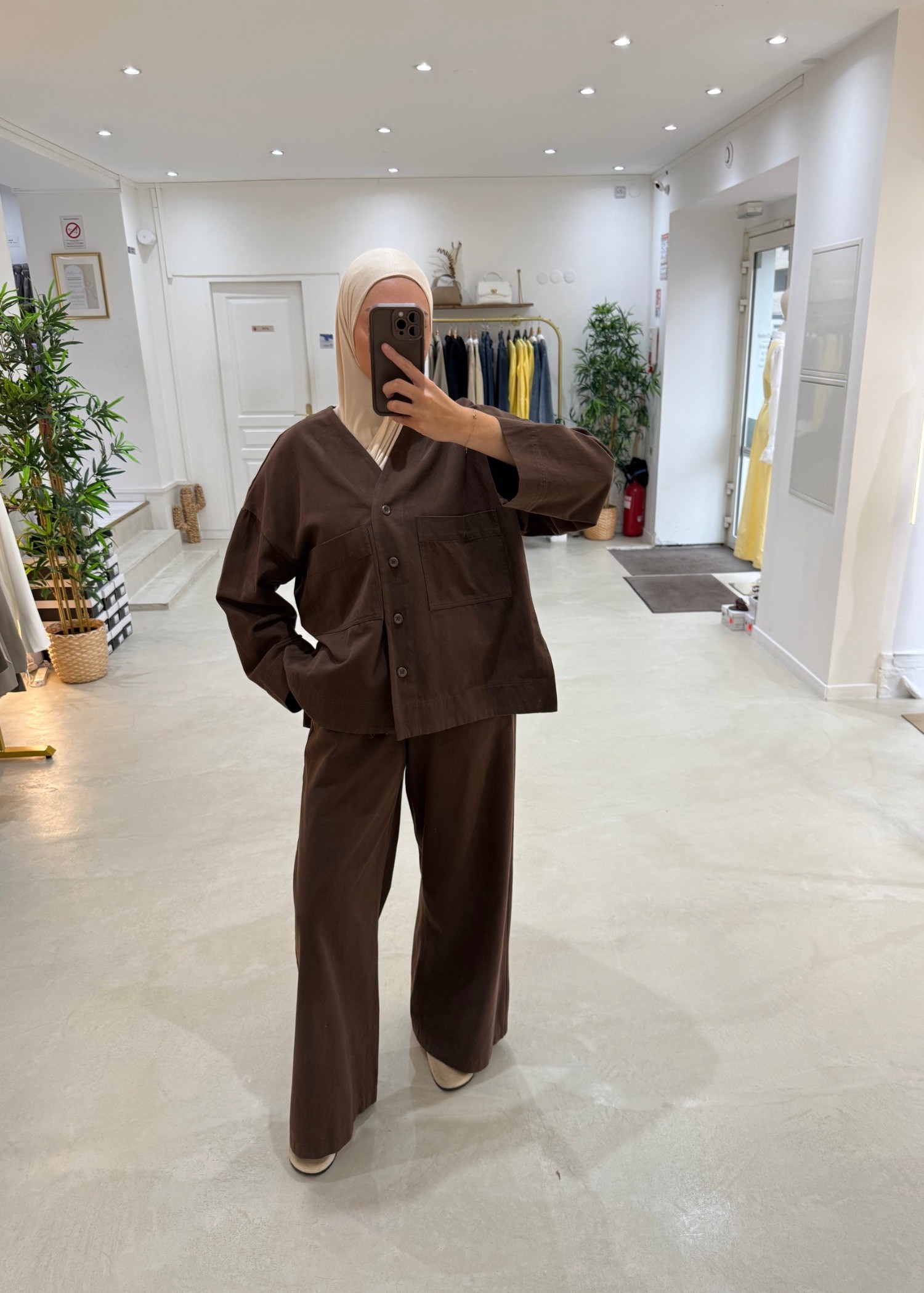 Pantalon large City chocolat Pantalon large City chocolat