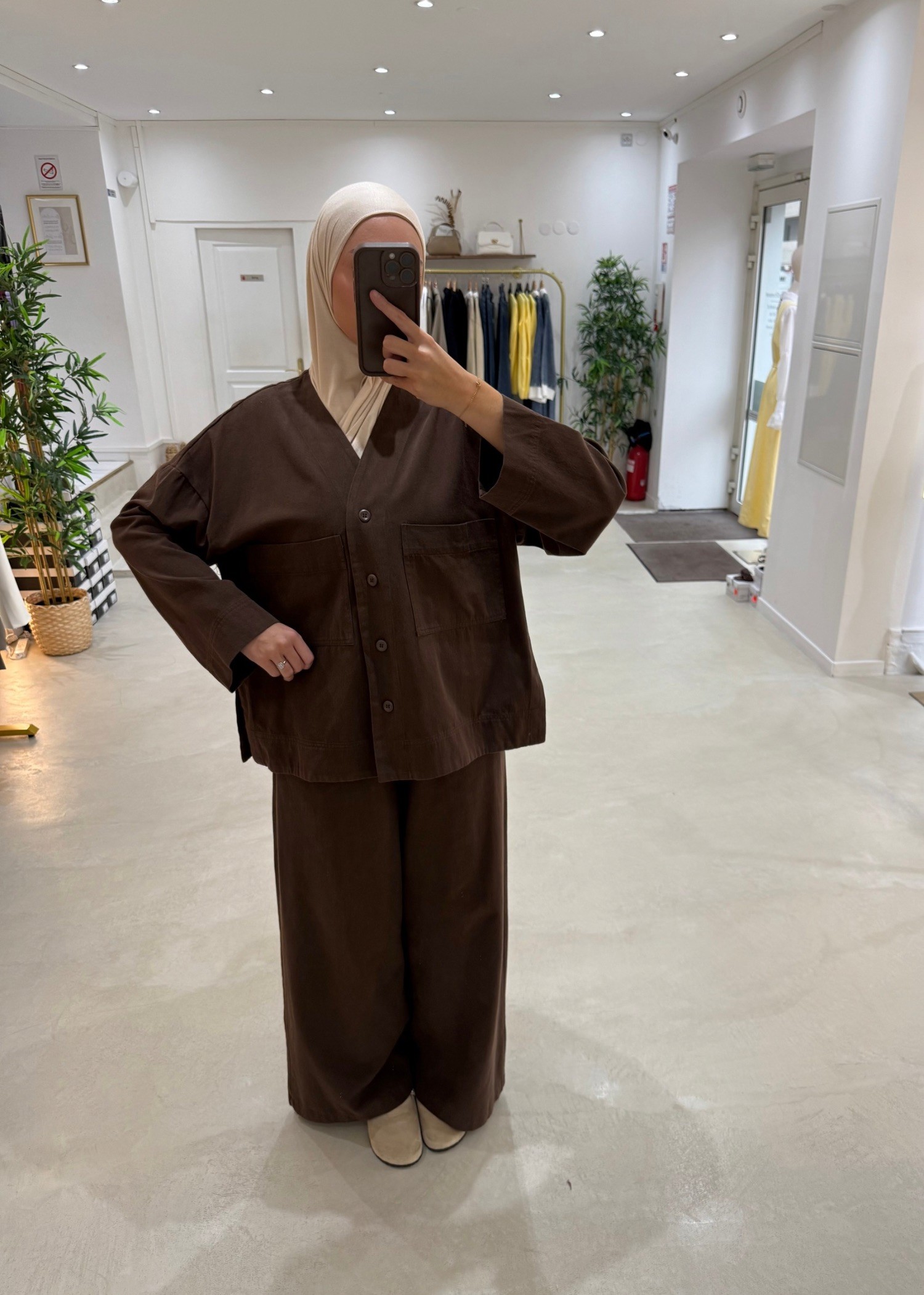 Pantalon large City chocolat Pantalon large City chocolat