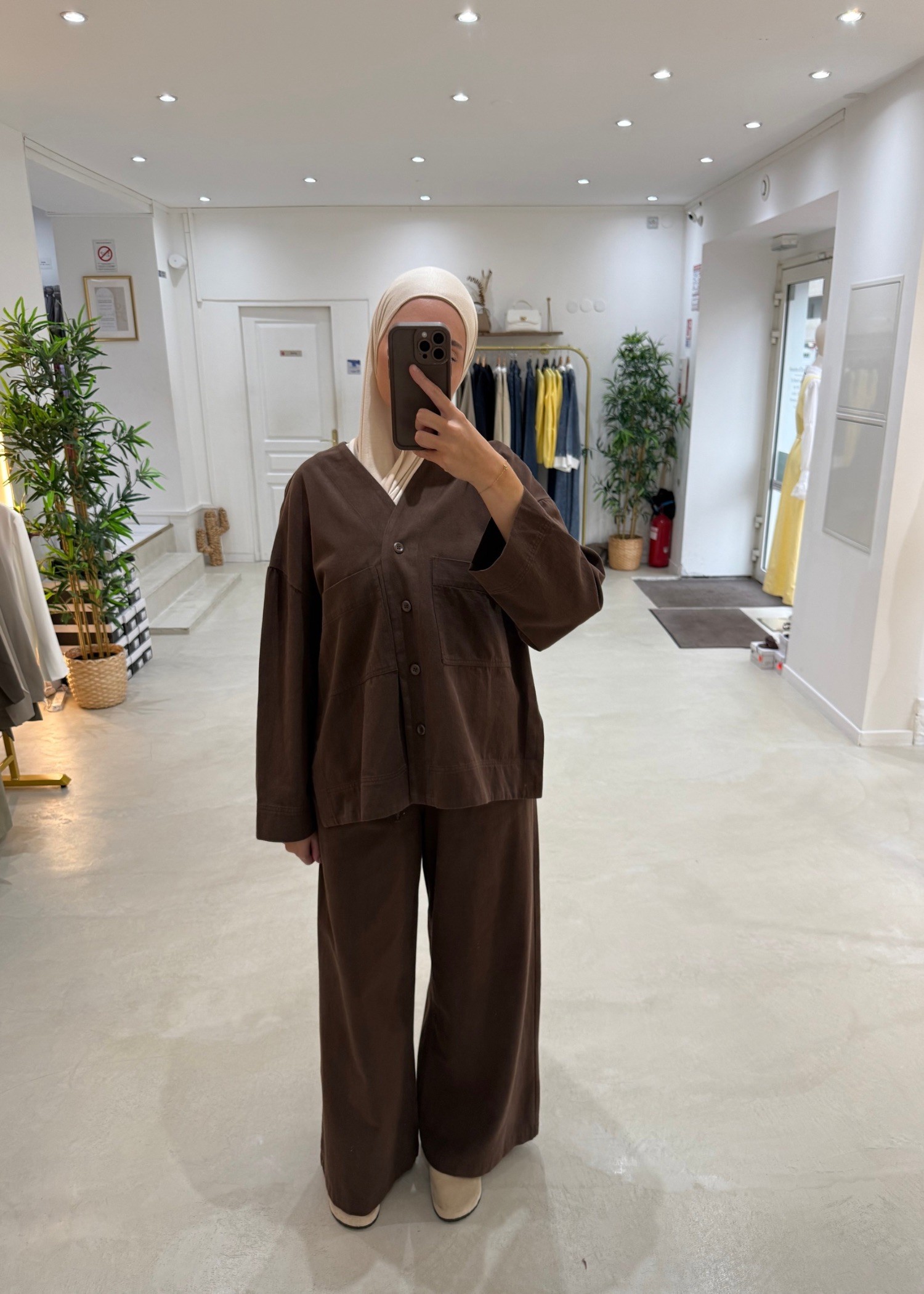 Pantalon large City chocolat Pantalon large City chocolat