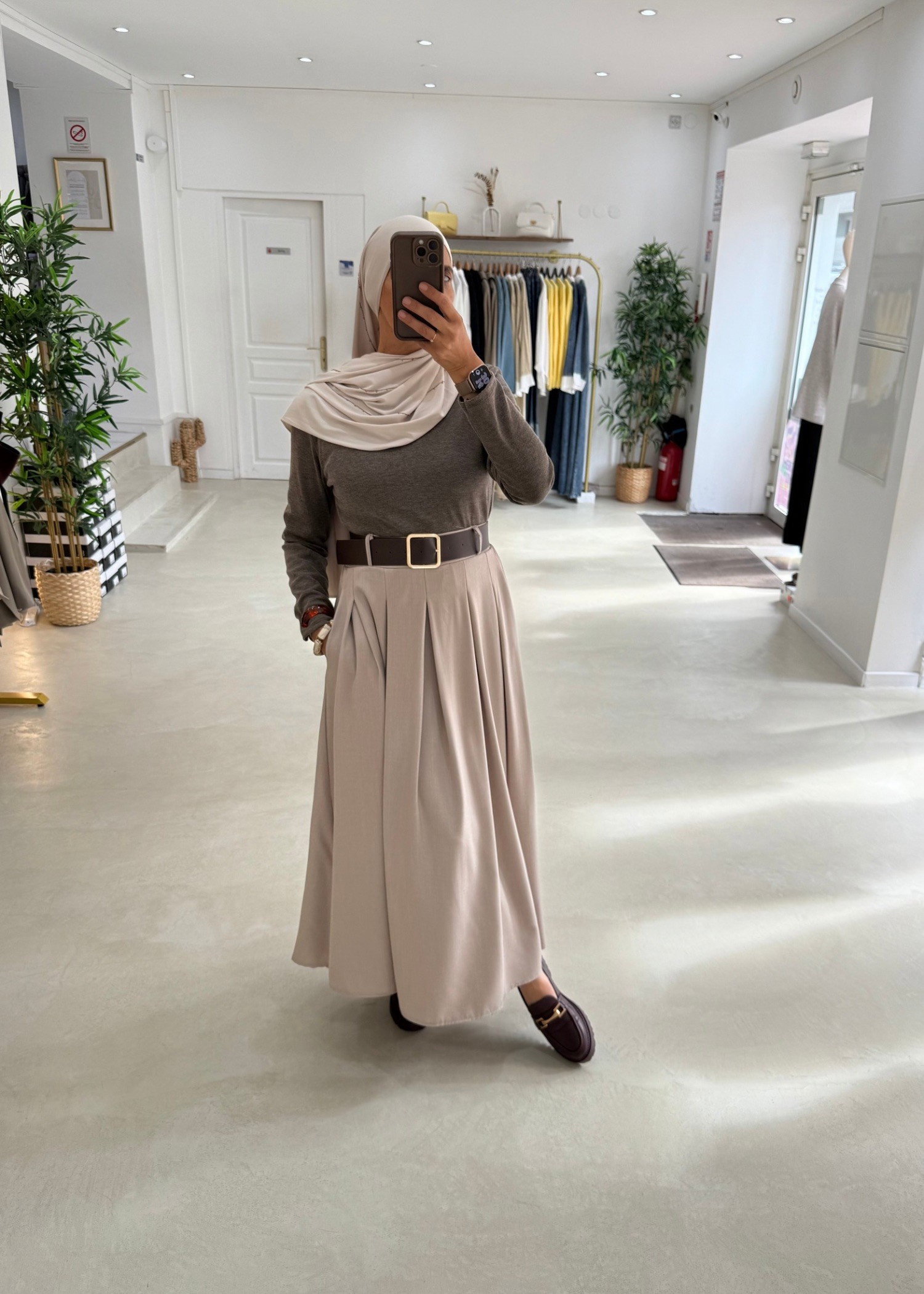 Robe 2 en 1 beige/taupe