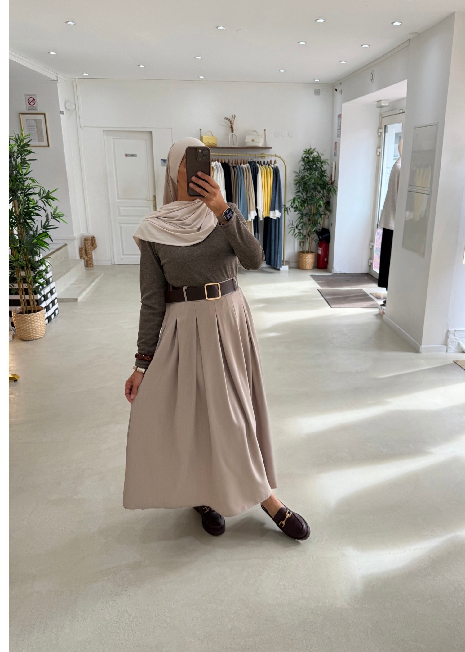 Robe 2 en 1 beige/taupe