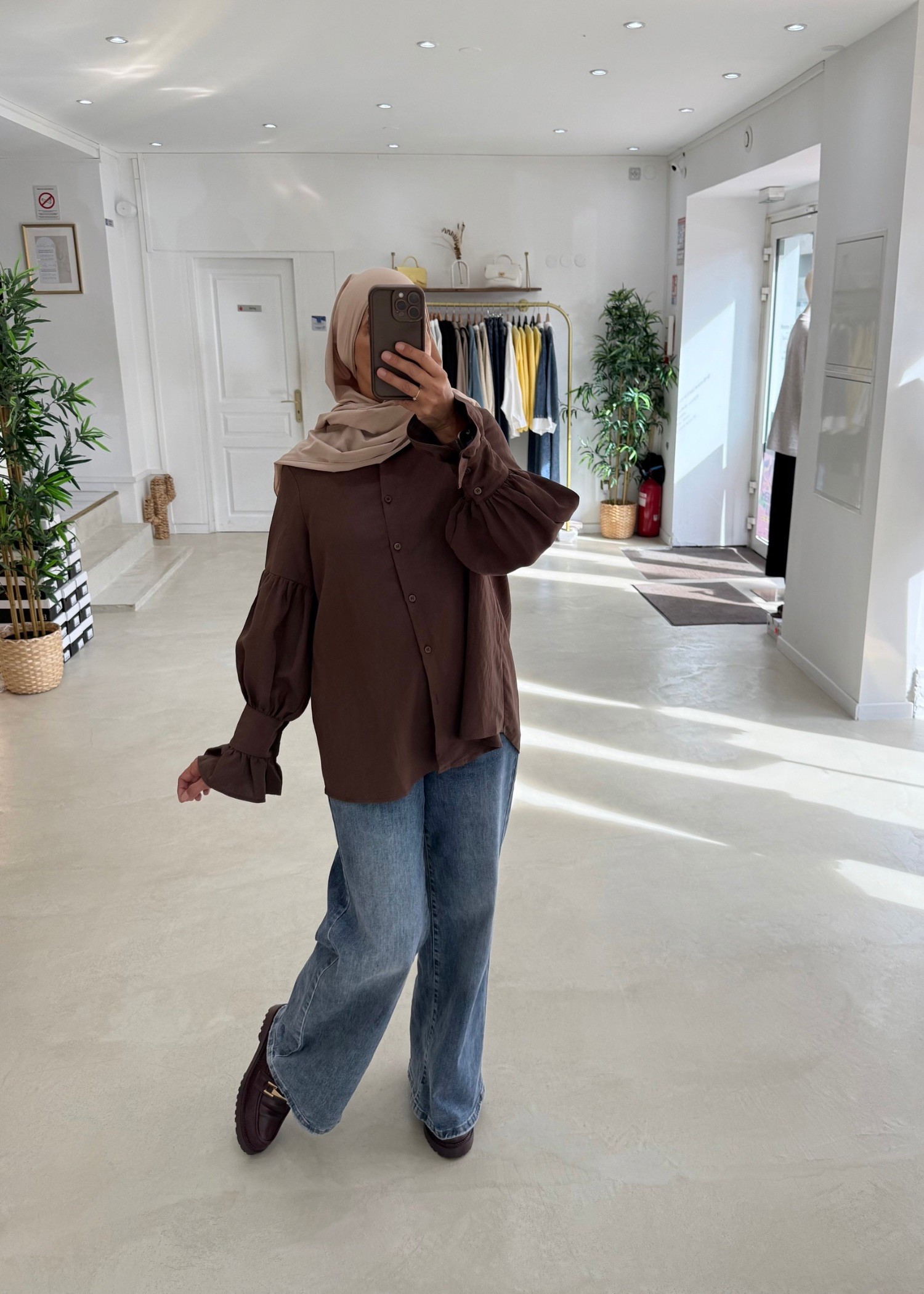 Chemise flowy chocolat