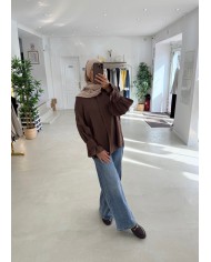 Chemise flowy chocolat