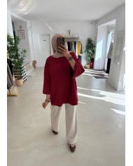 Tee-shirt over bordeaux