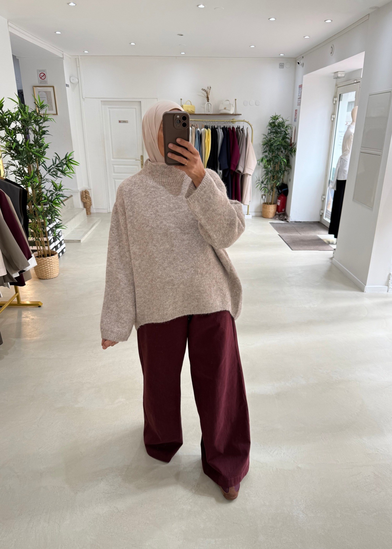 Pantalon large  Bordeaux