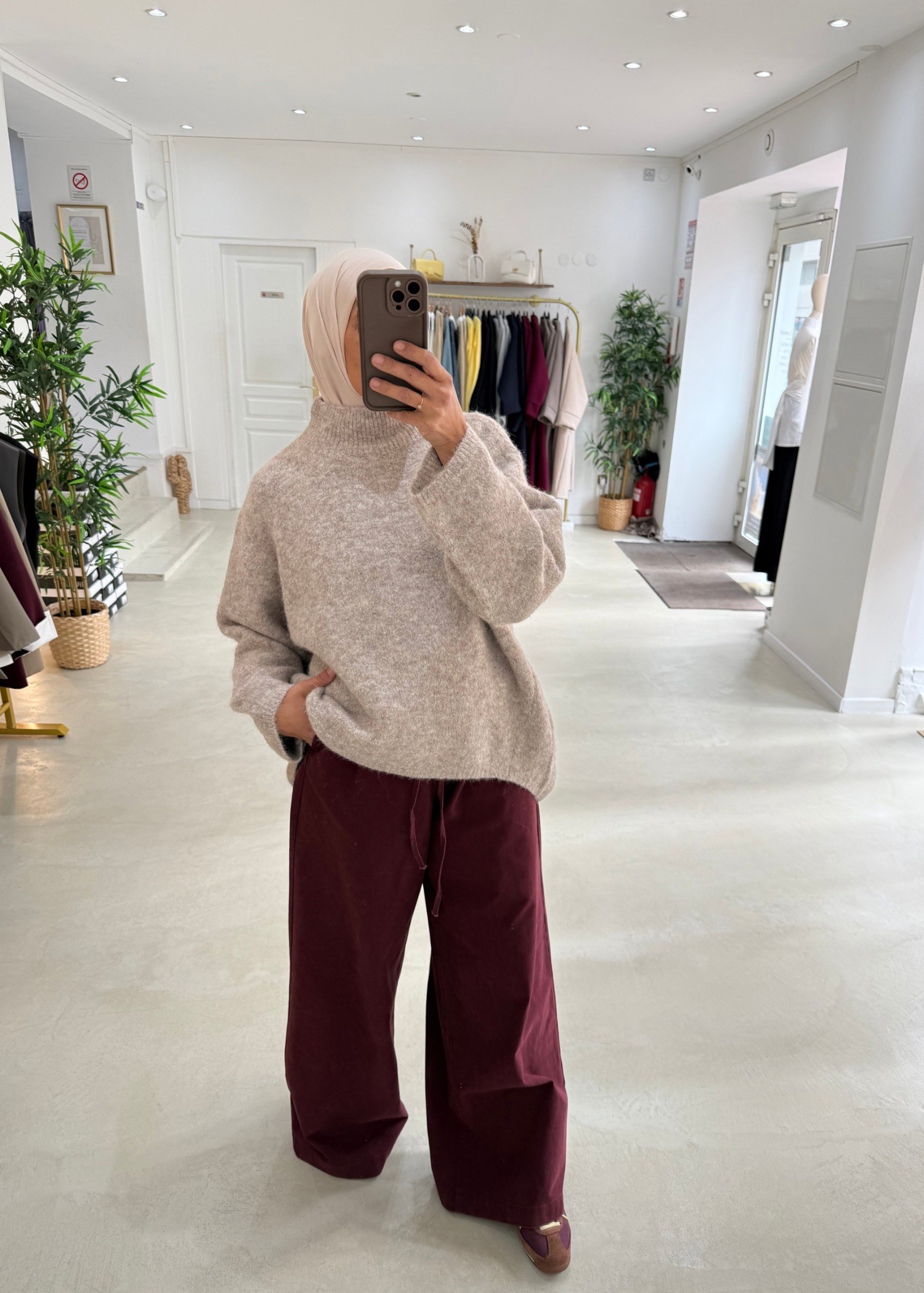 Pantalon large  Bordeaux