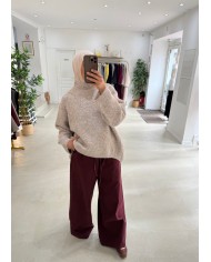 Pantalon large  Bordeaux