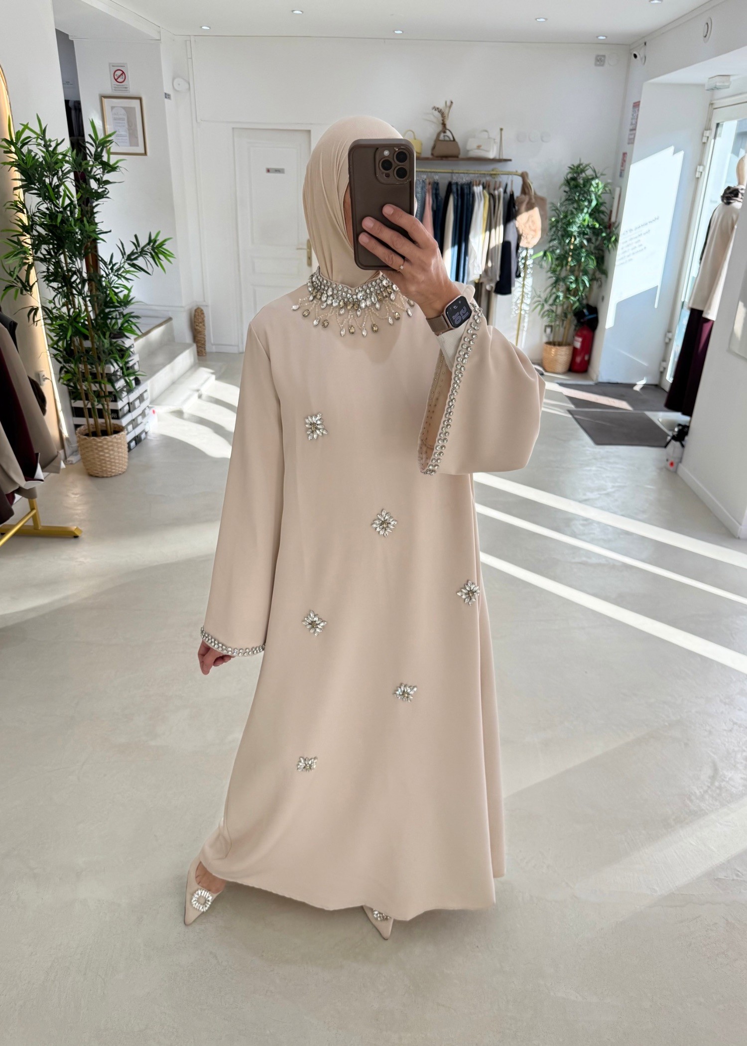 Abaya Crystal nude