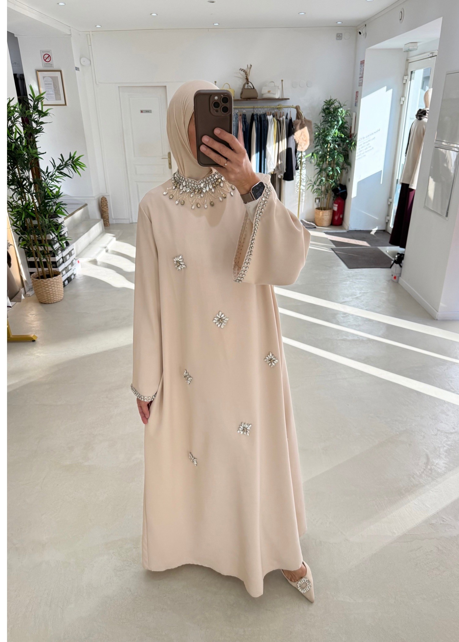Abaya Crystal nude