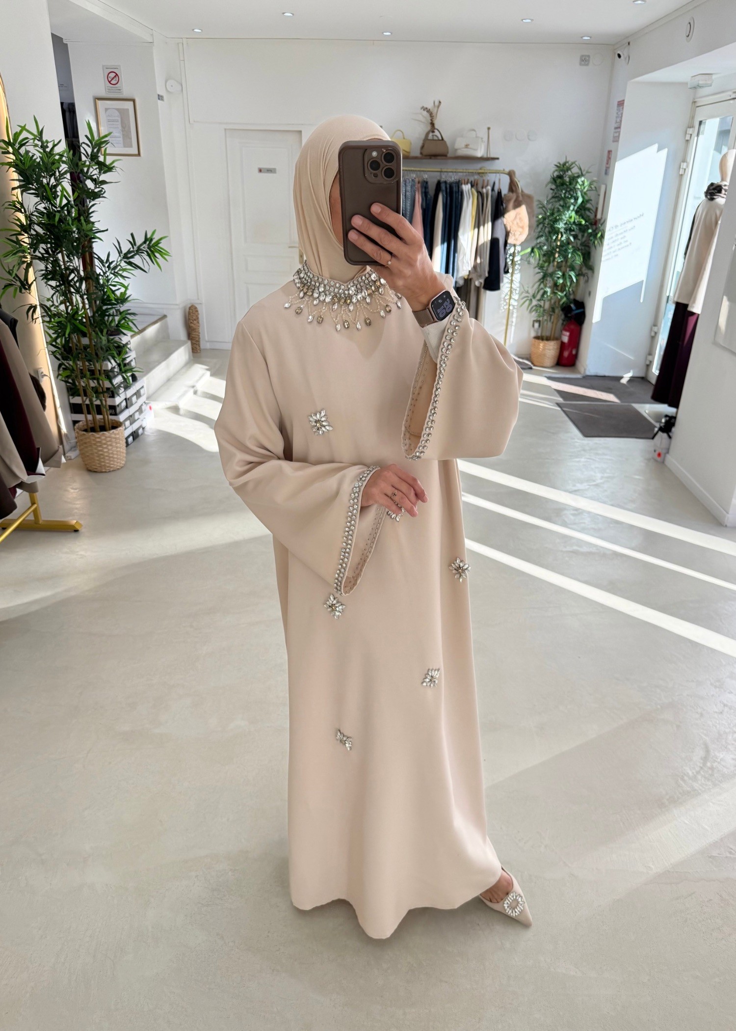 Abaya Crystal nude