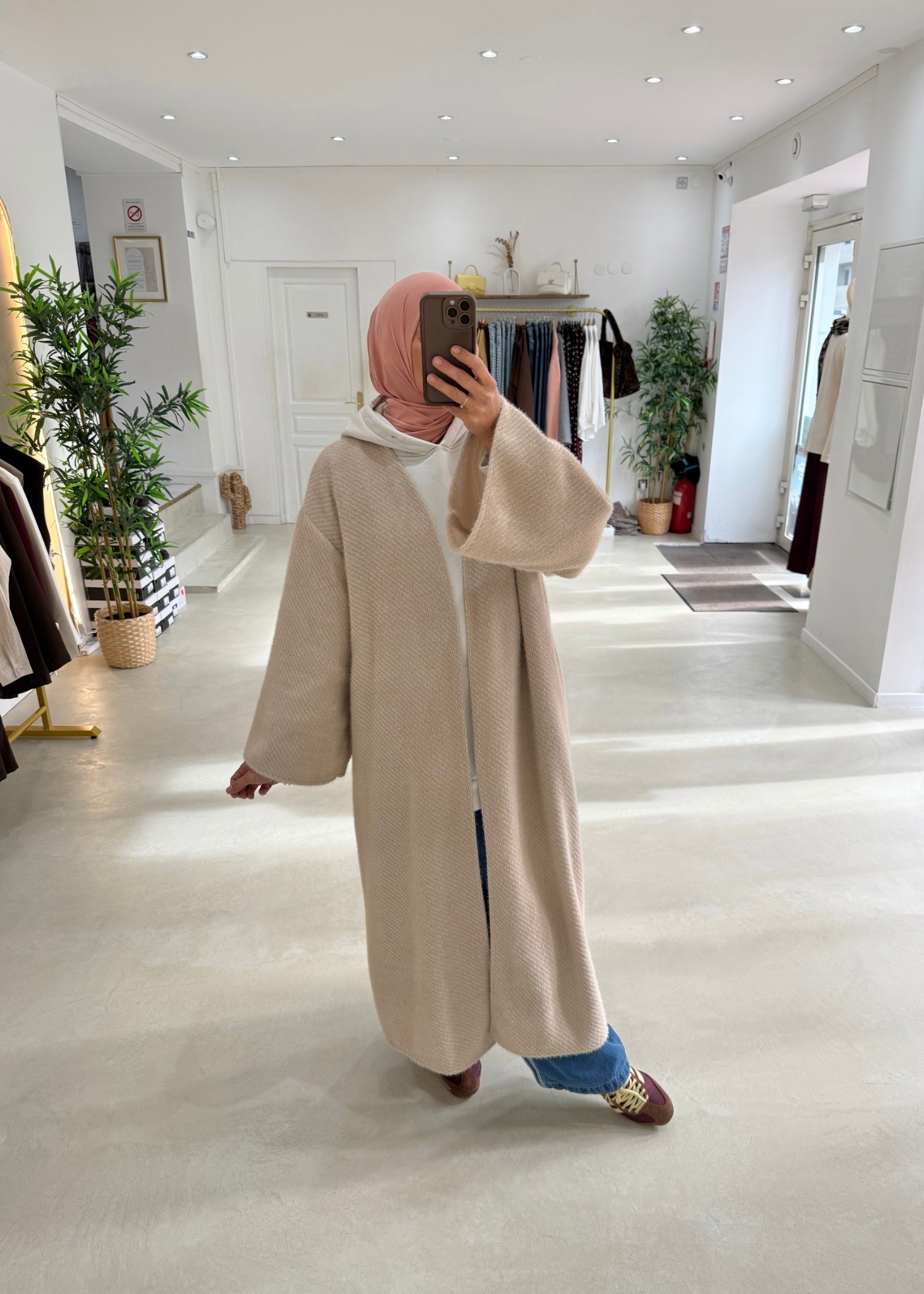 Gilet long cozy beige Gilet long cozy beige