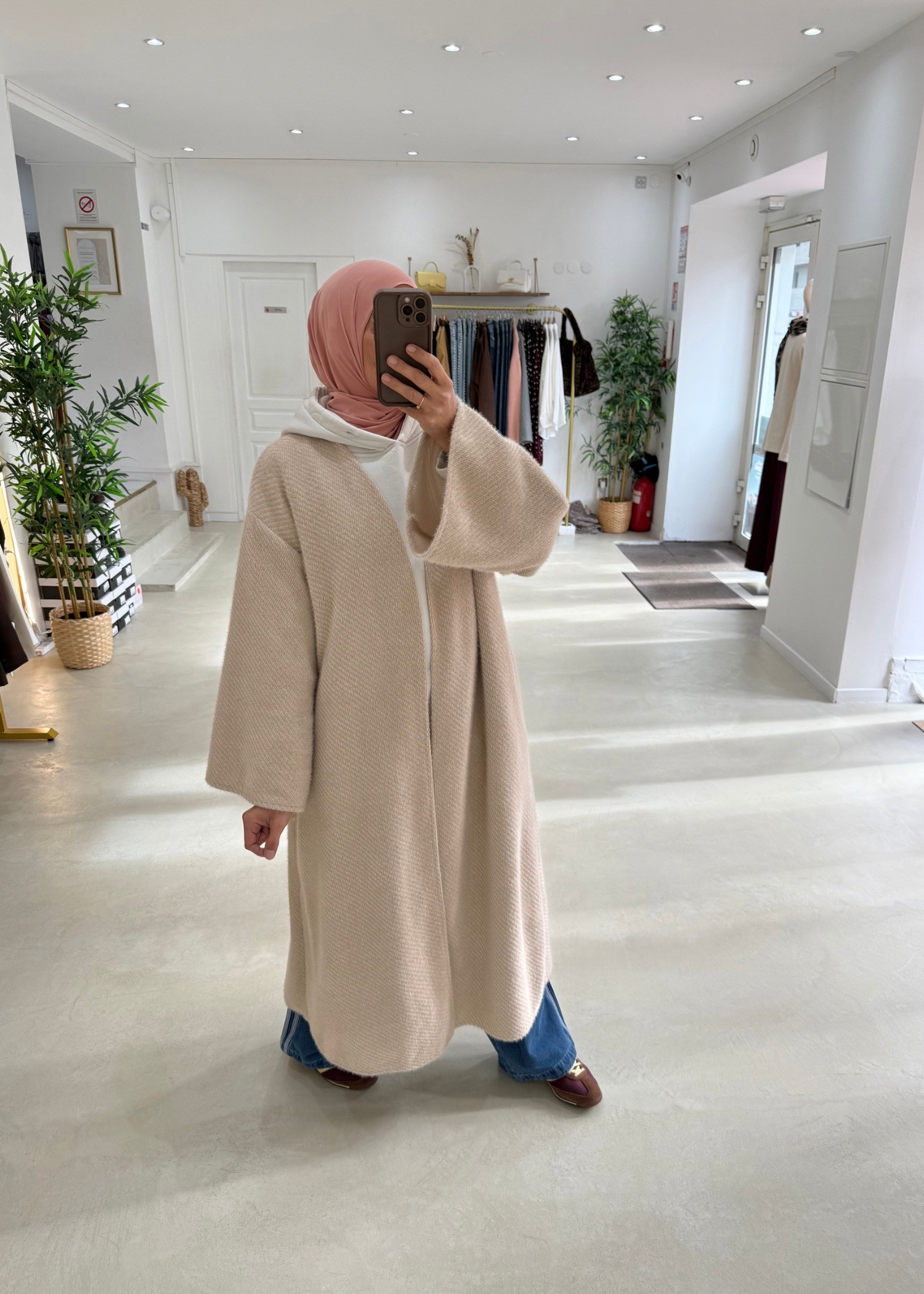 Gilet long cozy beige Gilet long cozy beige