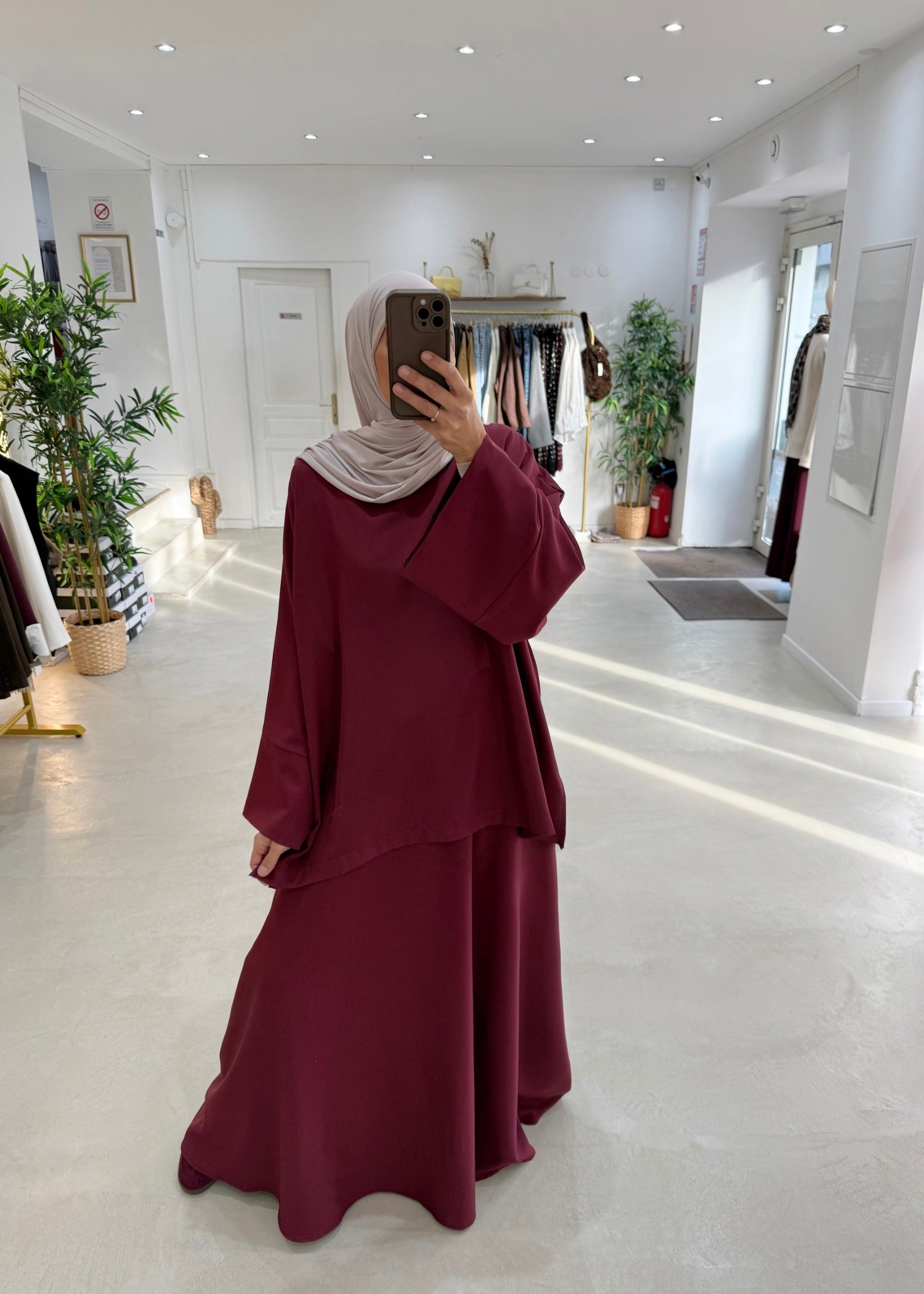 Ensemble Korean jupe bordeaux