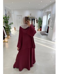 Ensemble Korean jupe bordeaux