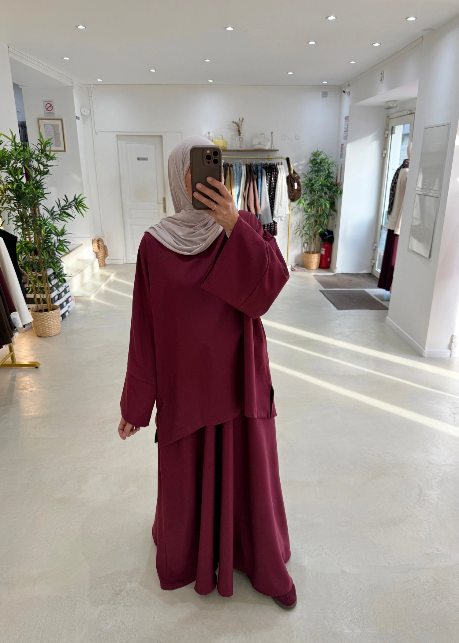 Ensemble Korean jupe bordeaux