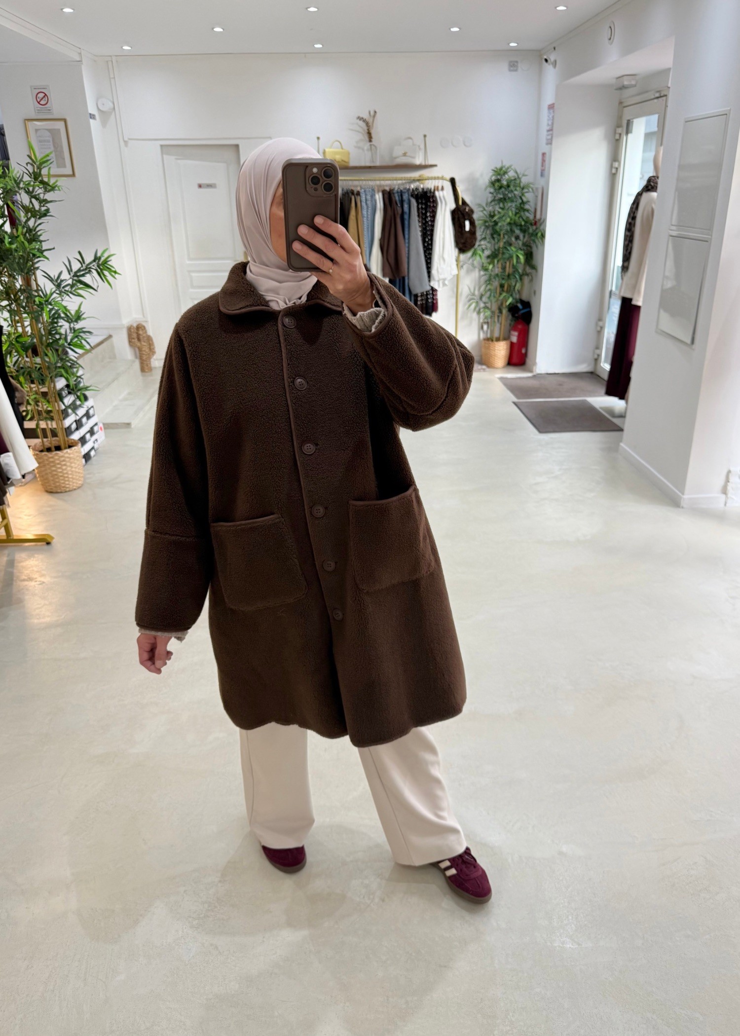 Veste oversize teddy chocolat Veste oversize teddy chocolat