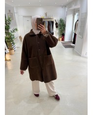 Veste oversize Teddy beige Veste oversize Teddy beige