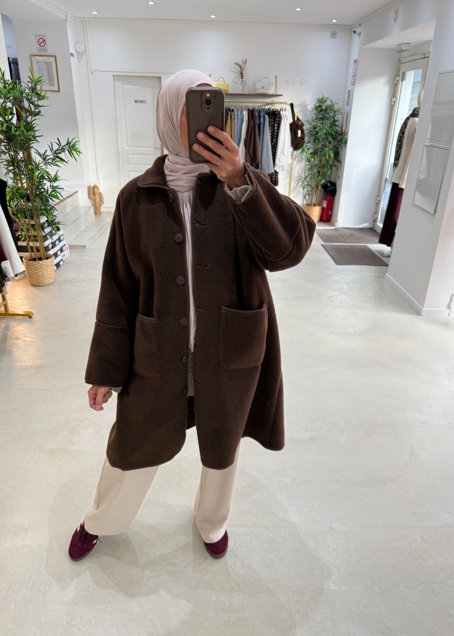 Veste oversize teddy chocolat Veste oversize teddy chocolat