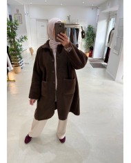 Veste oversize teddy chocolat Veste oversize teddy chocolat