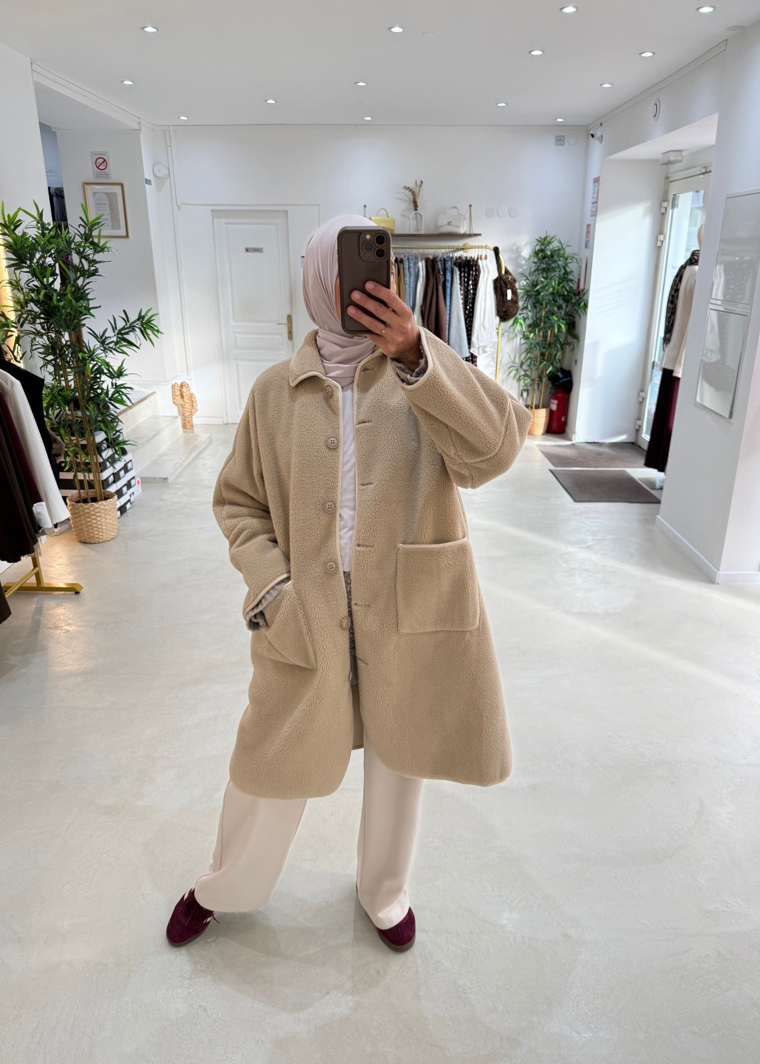 Veste oversize Teddy beige Veste oversize Teddy beige