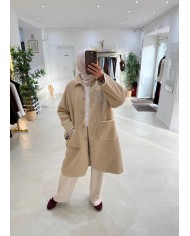 Veste oversize Teddy beige Veste oversize Teddy beige