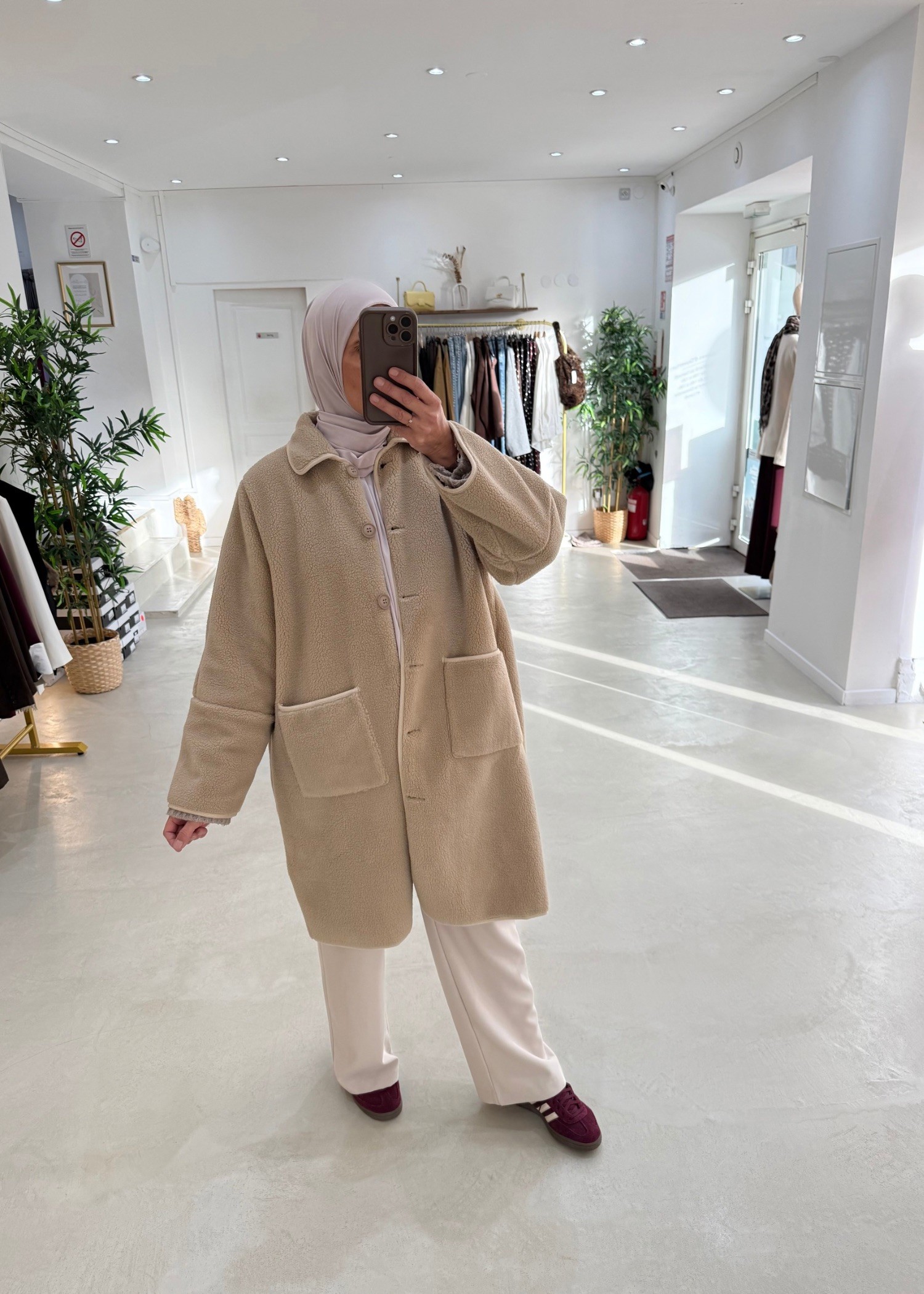 Veste oversize Teddy beige Veste oversize Teddy beige