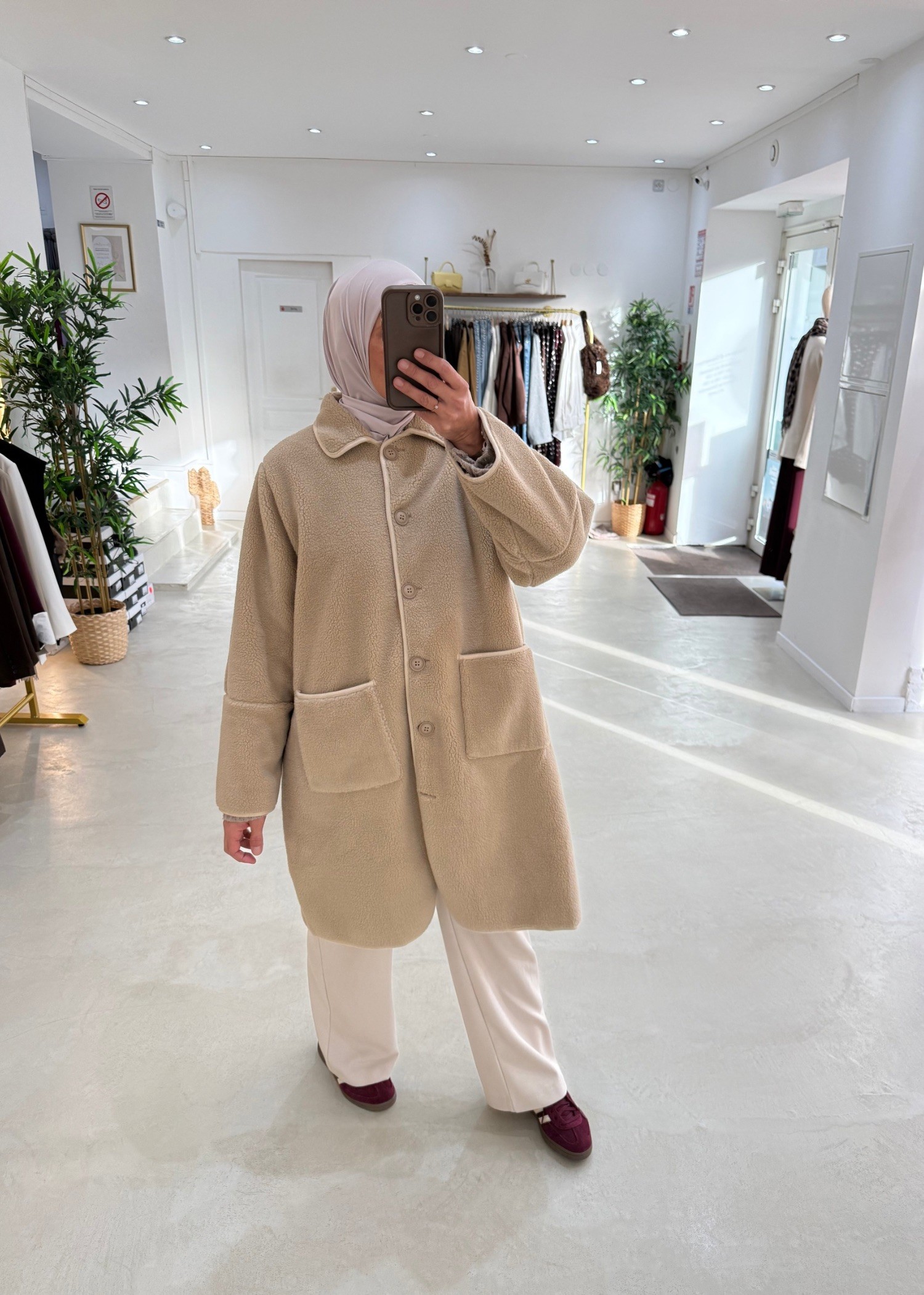 Veste oversize Teddy beige Veste oversize Teddy beige