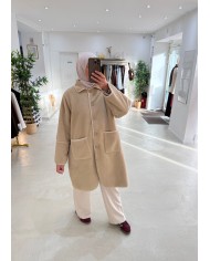 Veste oversize Teddy beige Veste oversize Teddy beige