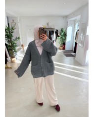 Cardigan Fluffy  gris